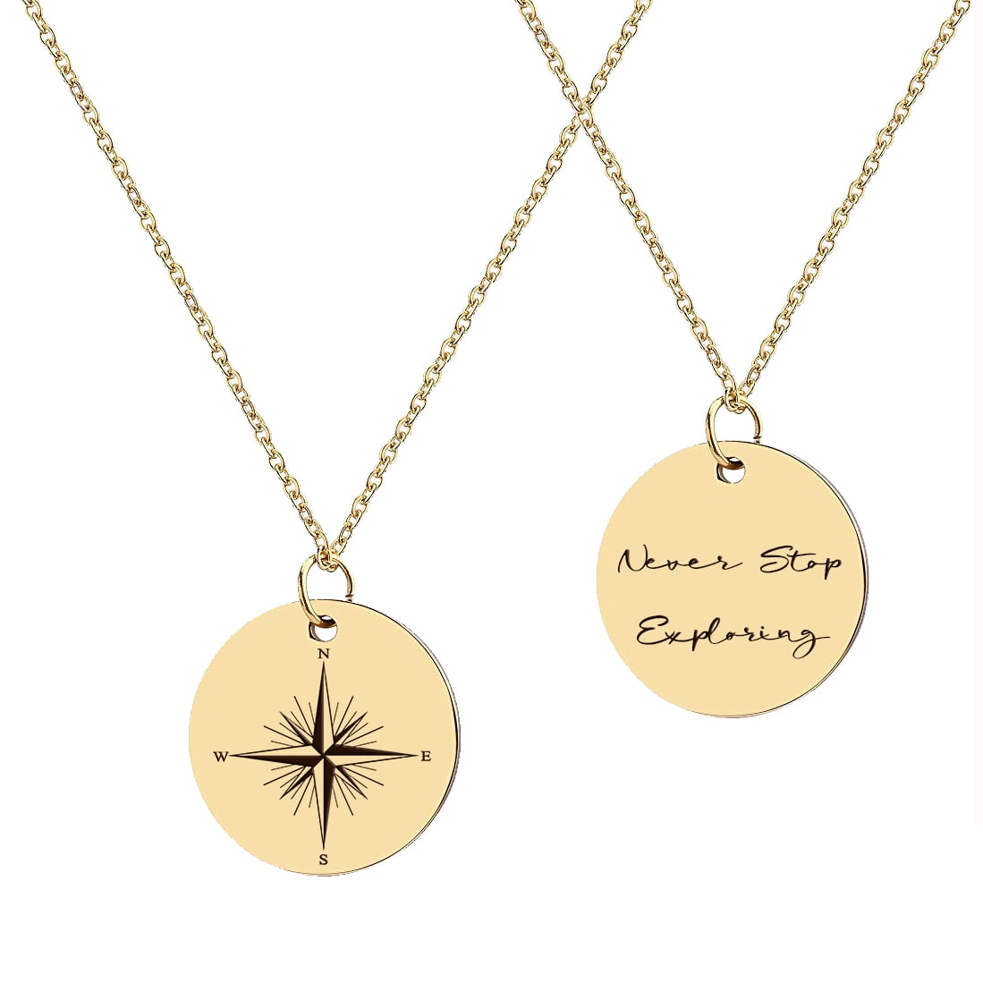 Women Tilly Sveaas | Large Gold Compass / Not All Who Wander Necklace –  Ustimewatch